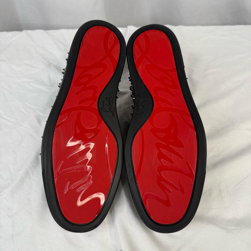 Christian Louboutin Black/Crystal Sv Version Roller 1c1s Flat Shoes - Picture 7 of 11